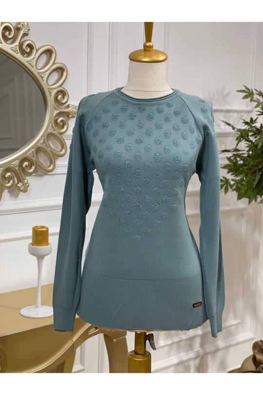 Sim Puanlı Kazak 2252 Mint yeşili