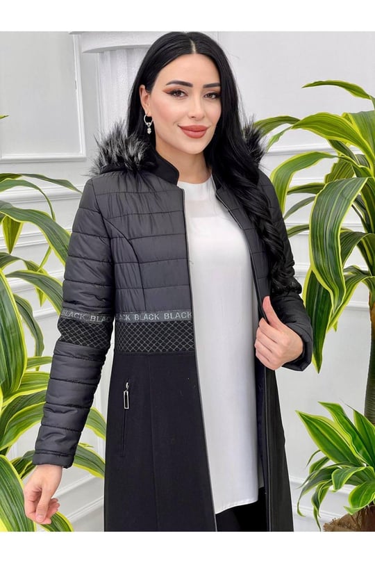 Sim Şerit Kaşe Kaban 801 Siyah
