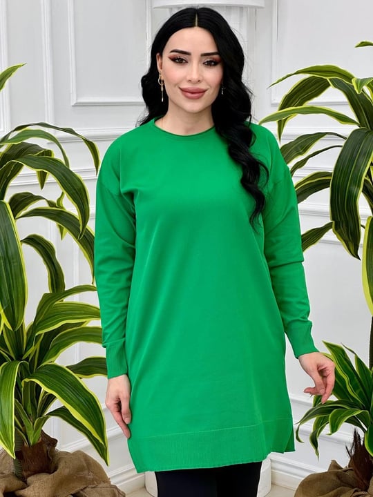 Sosis Yaka Tunik 14831 T-24 Benetton Yeşili
