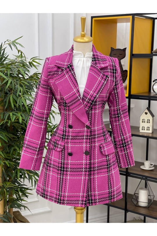 Spor Blazer Ceket 021 Fuşya