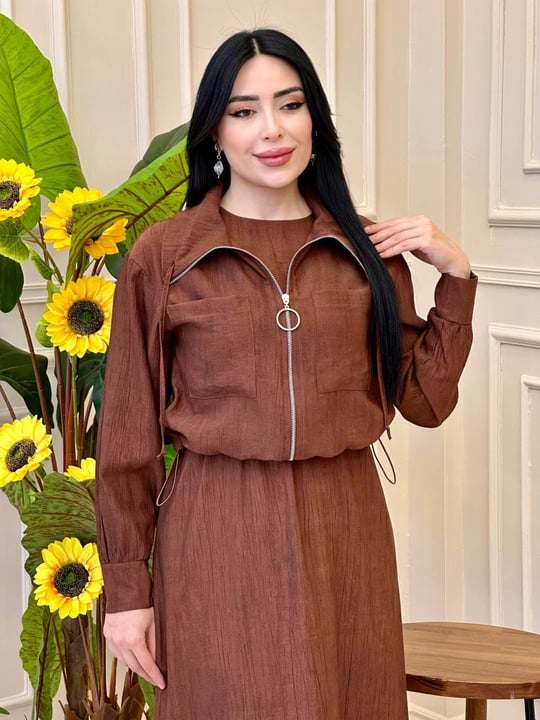 Spor Elbiseli Takım 12599 t0-025 Kahverengi