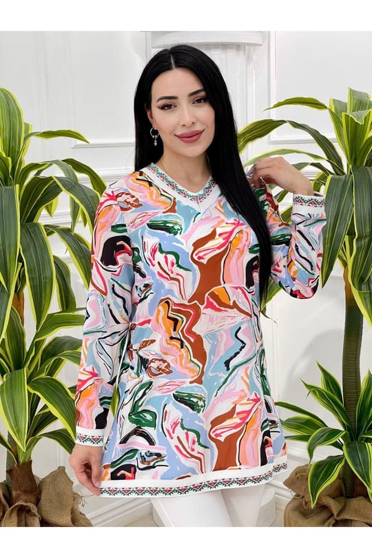 Su Desen Gömlek 33032 Renkli