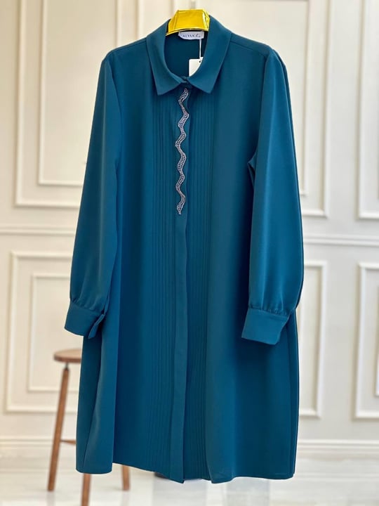 Su Taşı Polo Tunik 5447 t025 Zümrüt Yeşil