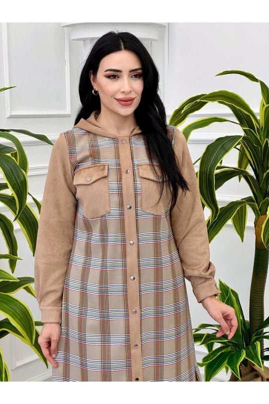 Süet Detay Spor  Tunik 2142 Bej