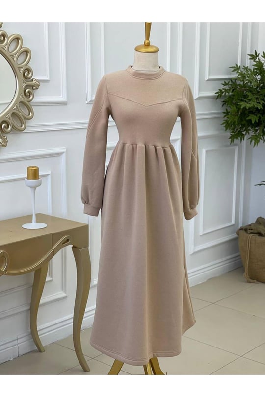 Sweat Elbise 1252 Bej