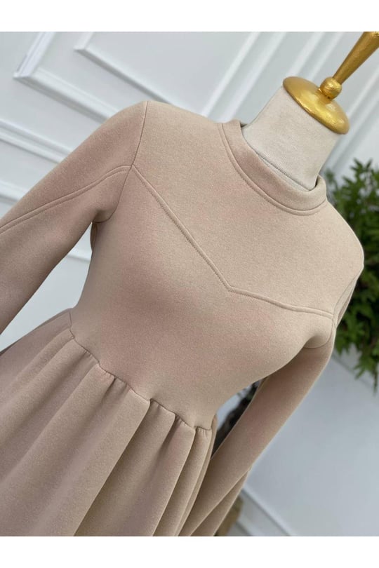 Sweat Elbise 1252 Bej