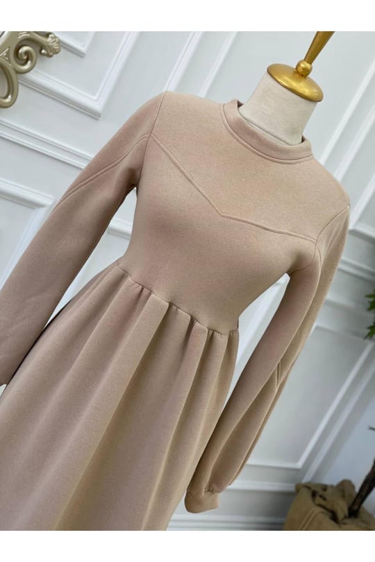 Sweat Elbise 1252 Bej