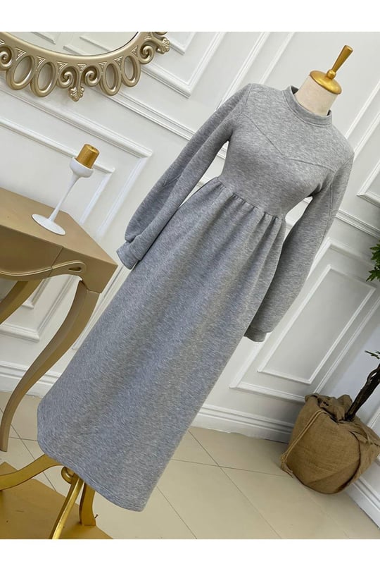 Sweat Elbise 1252 Gri