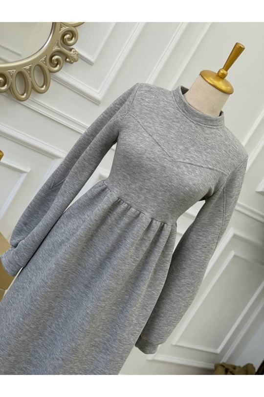 Sweat Elbise 1252 Gri
