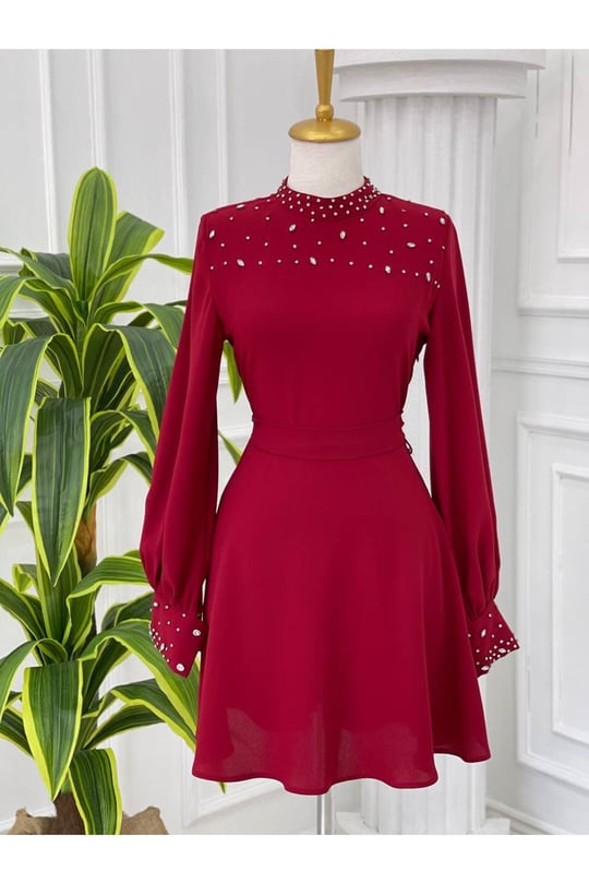 Taşlı Tunik 123 Kırmızı