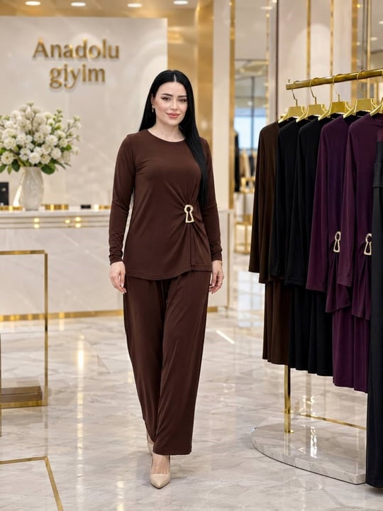 Toka Detay Sandy Pantolonlu Takım 1817 T-26 Kahverengi
