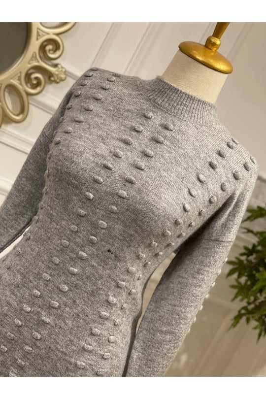 Tomurcuk Şerit Yumoş Tunik 7011 Gri