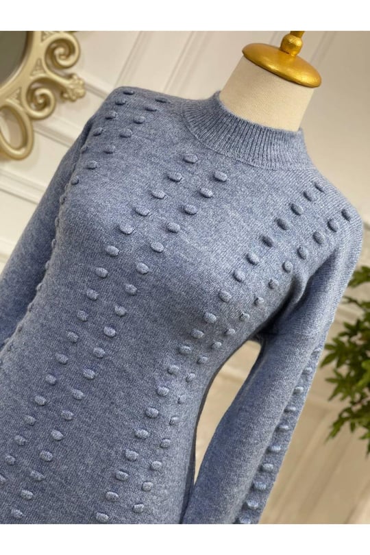 Tomurcuk Şerit Yumoş Tunik 7011 Mavi