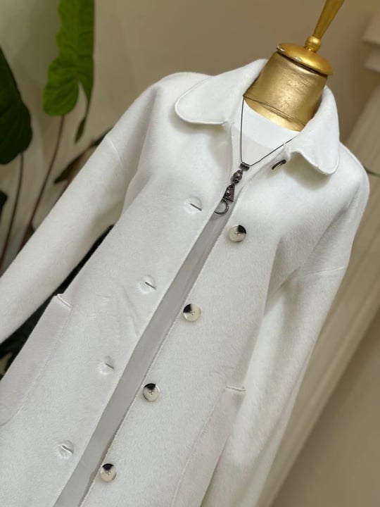 Torba Cep Bebe Yaka Angora Kaban 15220 T-25 Beyaz