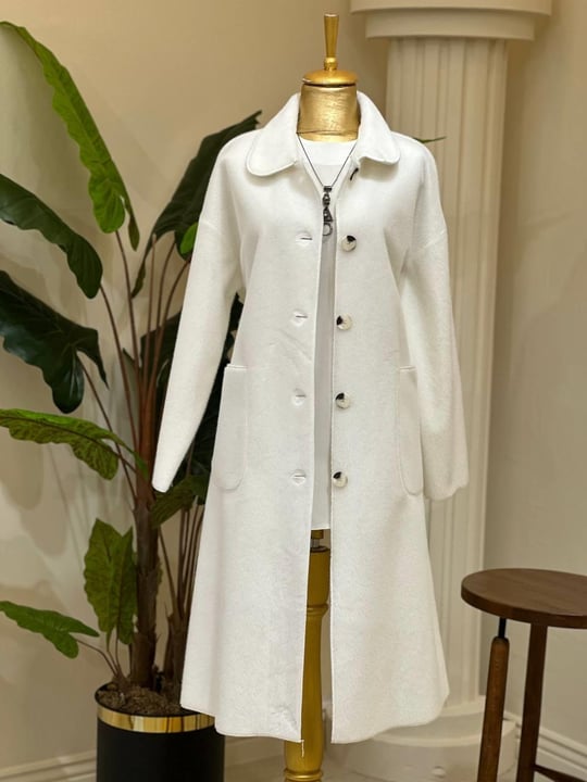 Torba Cep Bebe Yaka Angora Kaban 15220 T-25 Beyaz
