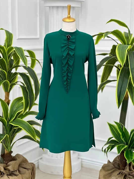 Drape Detay Tunik 2058 T-24 Yeşil