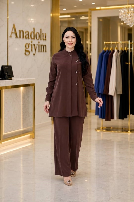 V Zımba Spor İkili Takım 2304 T-26 Kahverengi