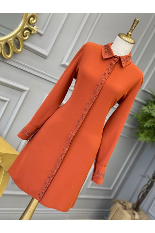 Yaka Detay Tunik 928 Taba