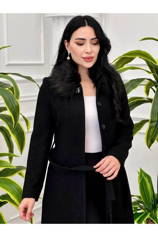 Yaka Kürklü Kaban 8150 Siyah