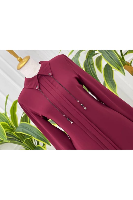 Yaka Zincir Tunik 622 Bordo