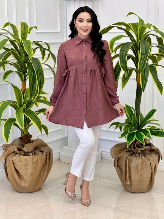 Yan Bağçıklı Tunik 5109 t-24 Rose