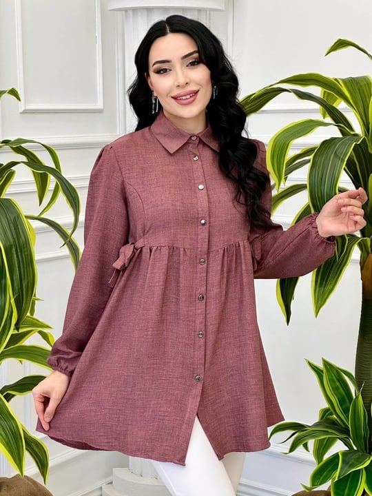 Yan Bağçıklı Tunik 5109 t-24 Rose