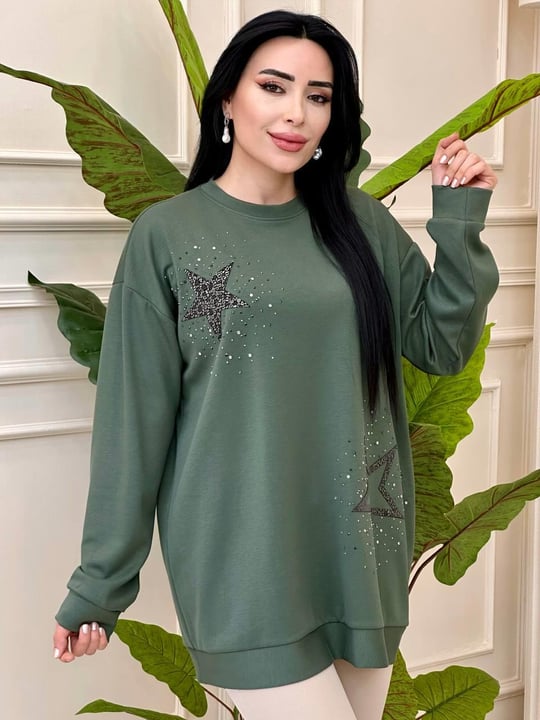 Yıldız Desen Oyşo Tunik 975 t-24 Yeşil