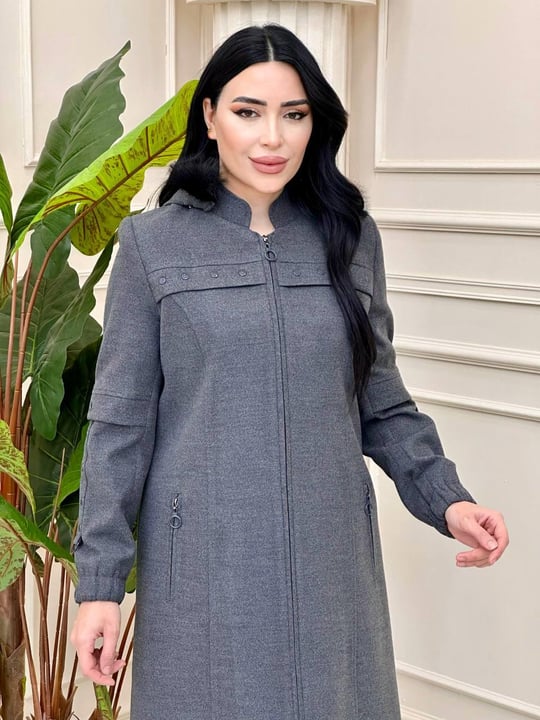 Zimba Detay Kaşe Kaban 549 Füme