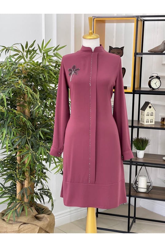 Zincir Yapraklı Tunik 742 Rose