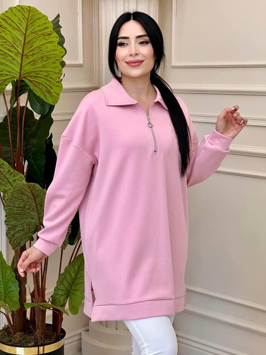 Arka Taş Bağçık Sweat 170013 t-24 pembe