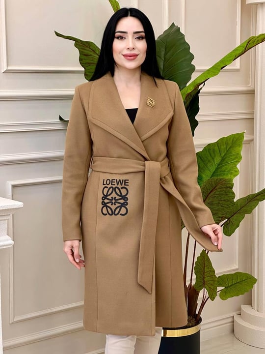 Baskı Detay Zara Model Kaşe Kaban 0294 t-24 Vizon
