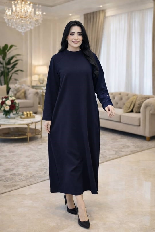 Bel Bağlamalı Basic Elbise 12671 T-26 Lacivert
