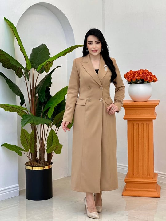 Çift Düğme Ceket Kap 5016 T-26 Camel