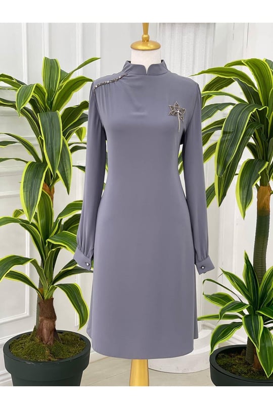 Çınar Yaprak Tunik 751-Gri