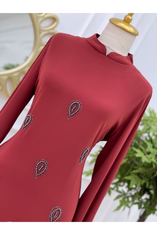 Damla Taş Tunik 585-Kiremit