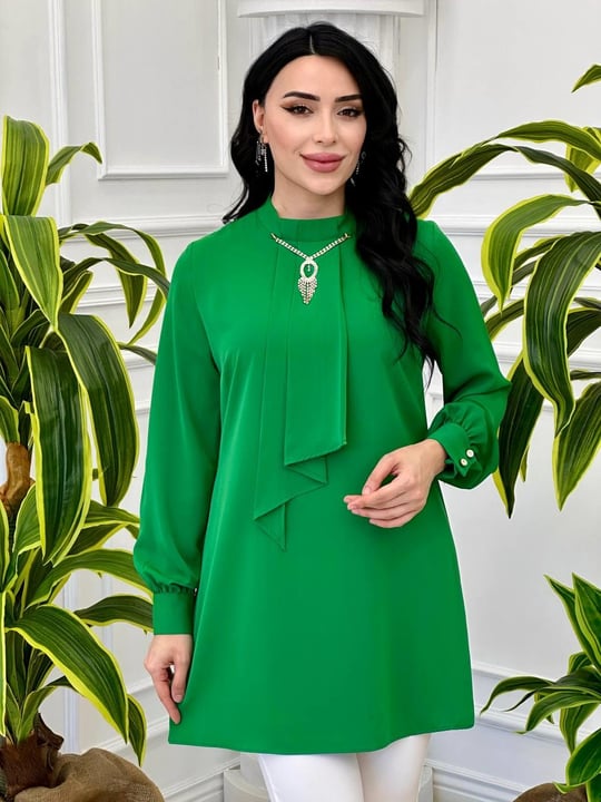 Farklı Broşlu Kravatlı Tunik 2007 T-24 Benetton Yeşili