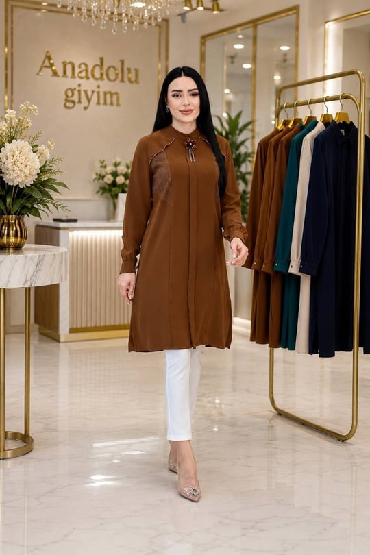 File Detay Omuz Kapama Tunik 2239 T-26 Taba