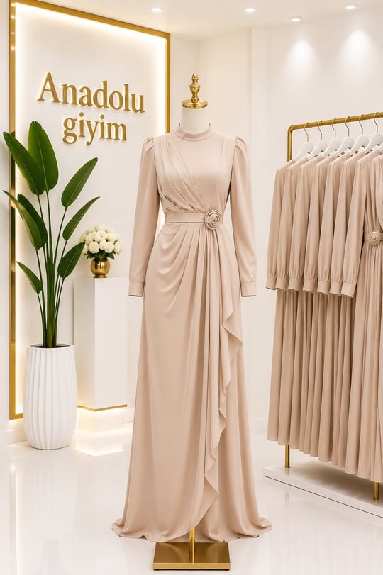 Gül Kemer Kapama Abiye 5346 T-26 Bej