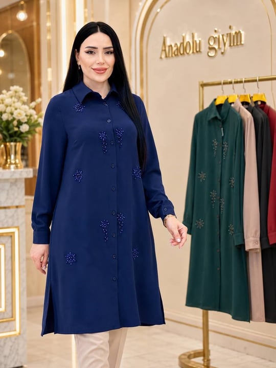 Güneş Taş İşleme Polo Tunik 1182 T-26 Saks