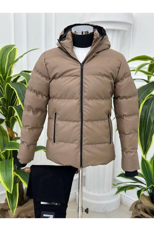 KRT Deri Şişme Mont 1234-Vizon