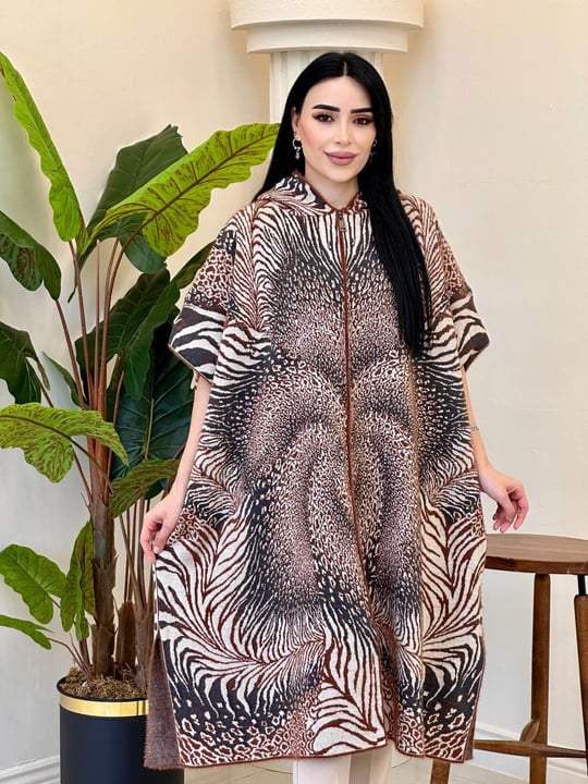 Leopar Desen Kısa Kol Panço 3045 T-25 Kiremit