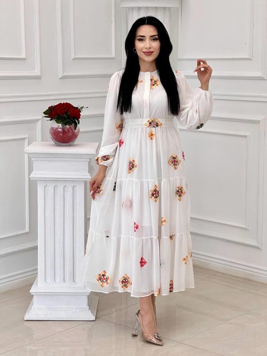 Miss İndigo Elbise 1330-2  T-24 Beyaz
