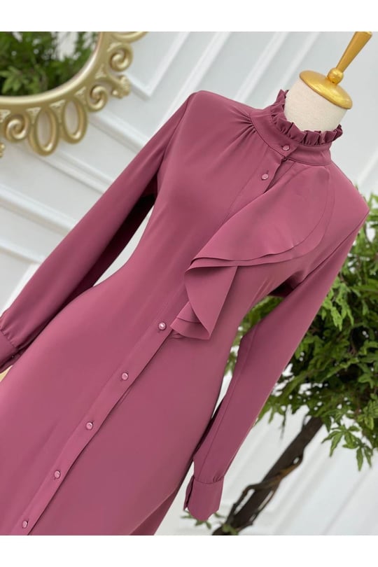 Önü Volanlı Tunik 5217-Rose