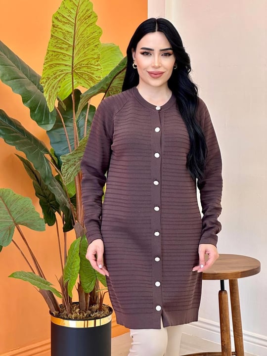Reklan Kol Düğmeli Hırka 140284 T-25 Kahverengi