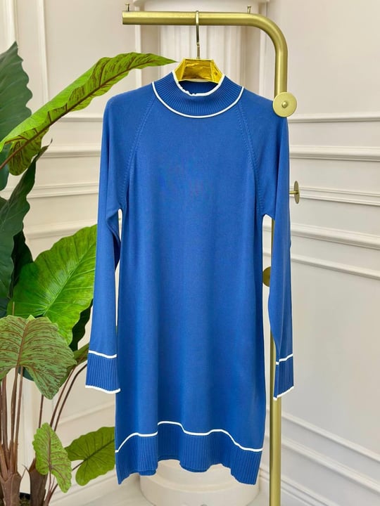 Şerit Detay Triko Tunik 33001 t-24 İndigo