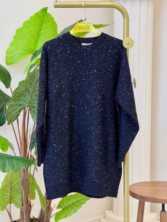 Simli Ve Pullu Tunik 7765 T-26 Siyah