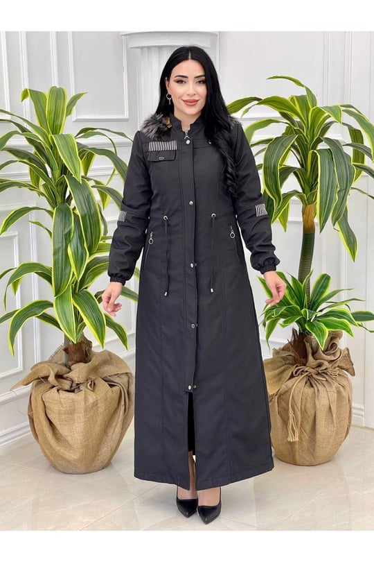 Spor Tam Boy Parka 4228-Siyah