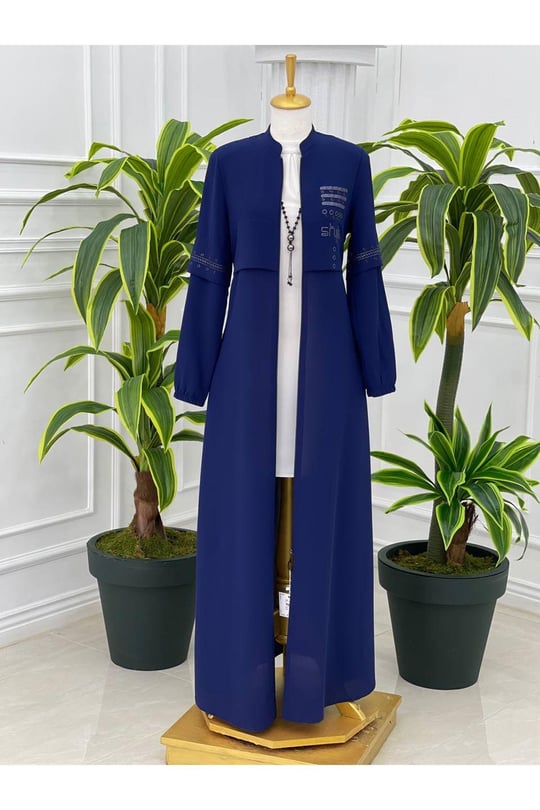 Style Baskı Pardesü 4077-Saks