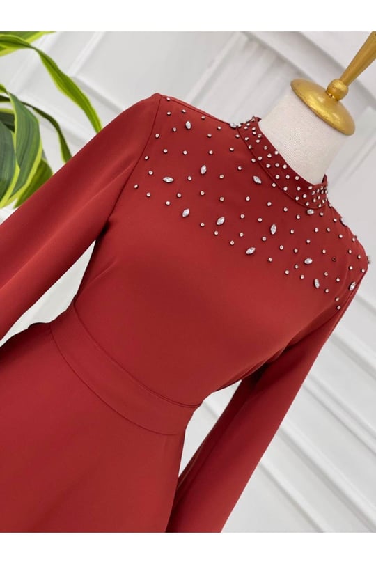 Taşlı Tunik 123-Kiremit
