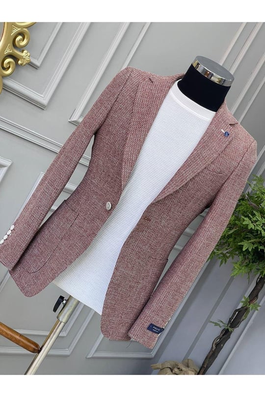 Tek Ceket - 402-Bordo